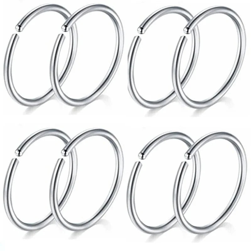 12/24/36Pcs L Shape Nose Ring Curve Pack Crystal Straight Nose Ring Set Nose Stud Lot Piercing Nariz Cuff Nase Pircing Nose Clip