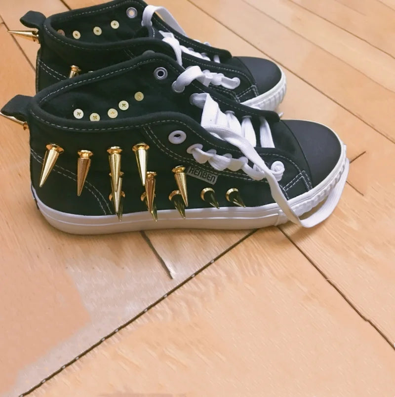 All Kinds of Gold Metal Screwback Cone Studs Bullet Spike Stud Punk Bag Belt Shoes Clothes Leathercraft Cone Rivet DIY