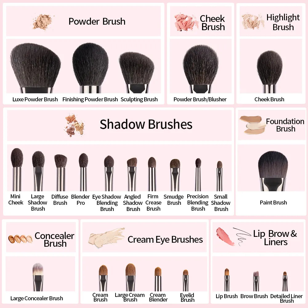 OVW Natural Makeup Brushes Set Eyeshadow Make Up Brush Goat Hair Kit for Makeup nabor kistey Blending pinceaux maquillage