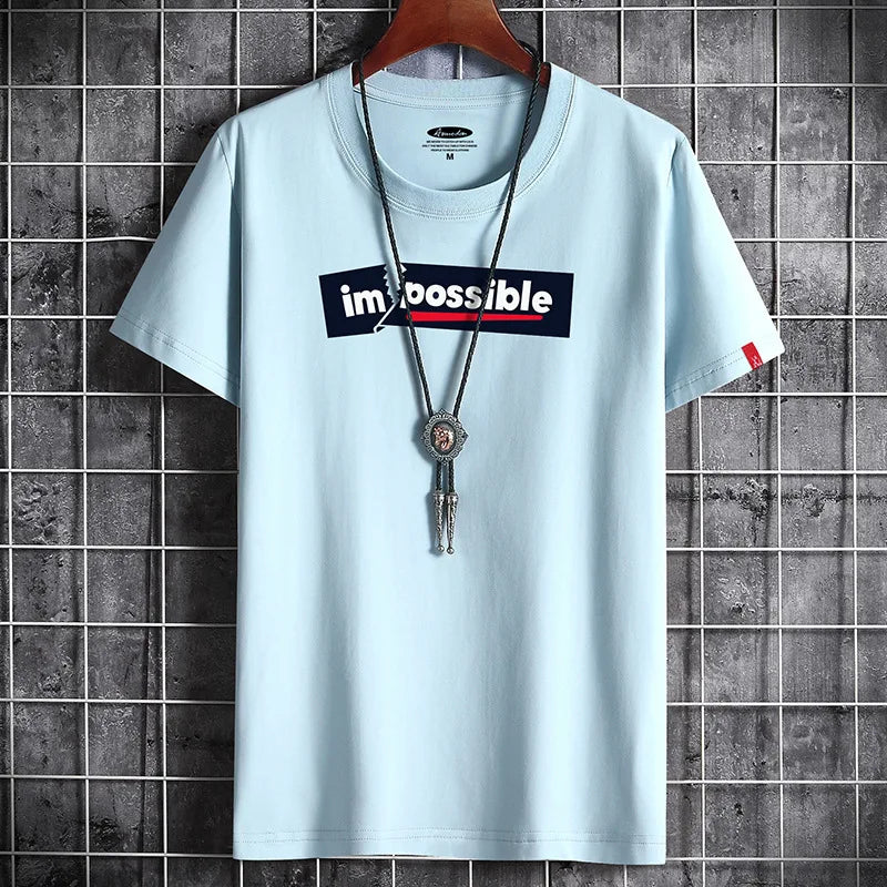 2021 Newest T Shirt for Men Clothing Fitness White O Neck Man T-shirt For Male Oversized Anime S-6XL New Men T-shirts Goth Punk