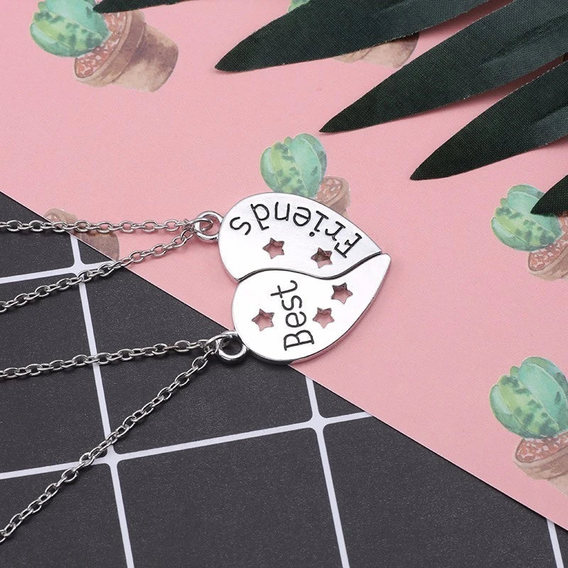 Hot Sale Couple Necklace 2 Piece Set Best Friend Necklace Choker Bff Alloy Pendant Necklace Men And Women Jewelry Gifts