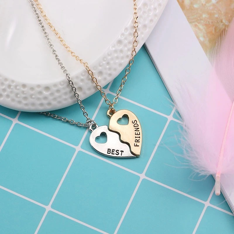 Hot Sale Couple Necklace 2 Piece Set Best Friend Necklace Choker Bff Alloy Pendant Necklace Men And Women Jewelry Gifts