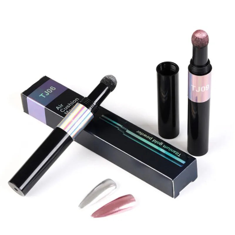 Nail Art Glitter Mirror Powder Air Cushion Magic Pen Effect Chrome Pigment For Decorations UV Gel Polish Dust Nail Decor
