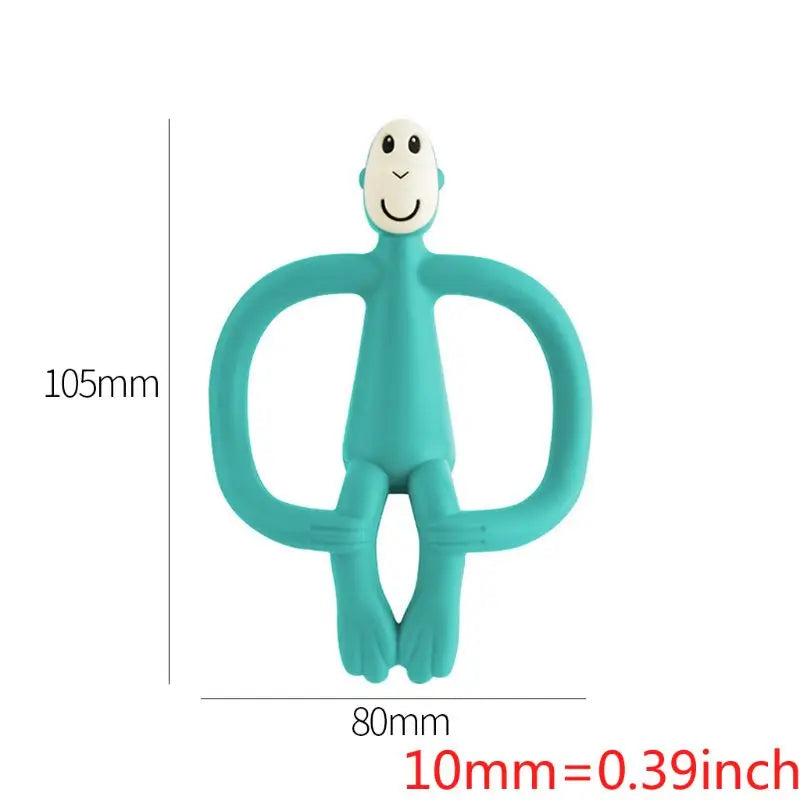 1pcs Baby Teether Soft Silicone Cute Funny Cartoon Monkey Toddler Molar Pain Relief Tool Kids Toy Food Grade