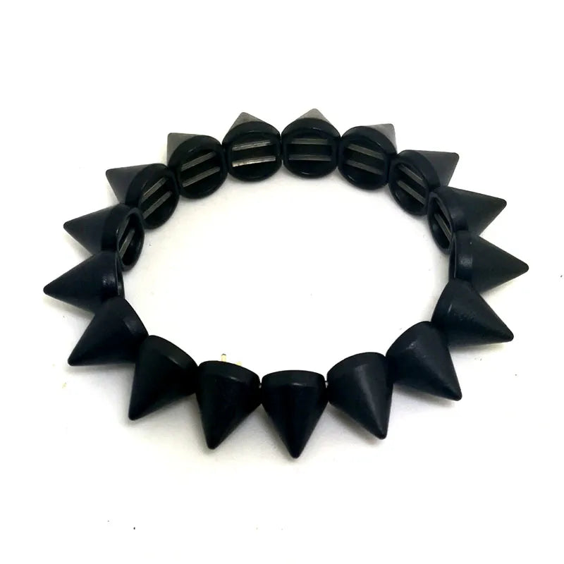 Spikes Elastic Bracelet Stretch Rivets Punk Style Bangle Bracelet Hip Hop Party Fashion Jewelry For Ladies Metal Alloy