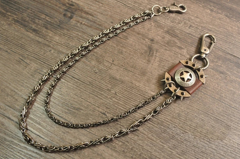 Women Men's Motorcyle Keychain Belt Chains Rock Punk Double chain Cowboy Cowgirls Pants Trousers Chain Biker Wallet Accessories
