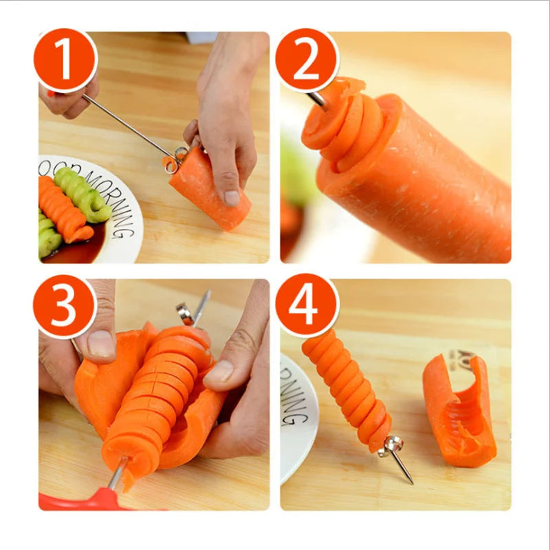 2X Spiral Knife Potato Carrot Cucumber Chopper Easy Spiral Screw Cutter Spiralizer kitchen Accessories Gadgets