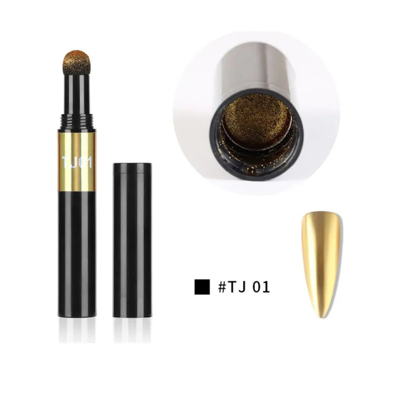 Nail Art Glitter Mirror Powder Air Cushion Magic Pen Effect Chrome Pigment For Decorations UV Gel Polish Dust Nail Decor