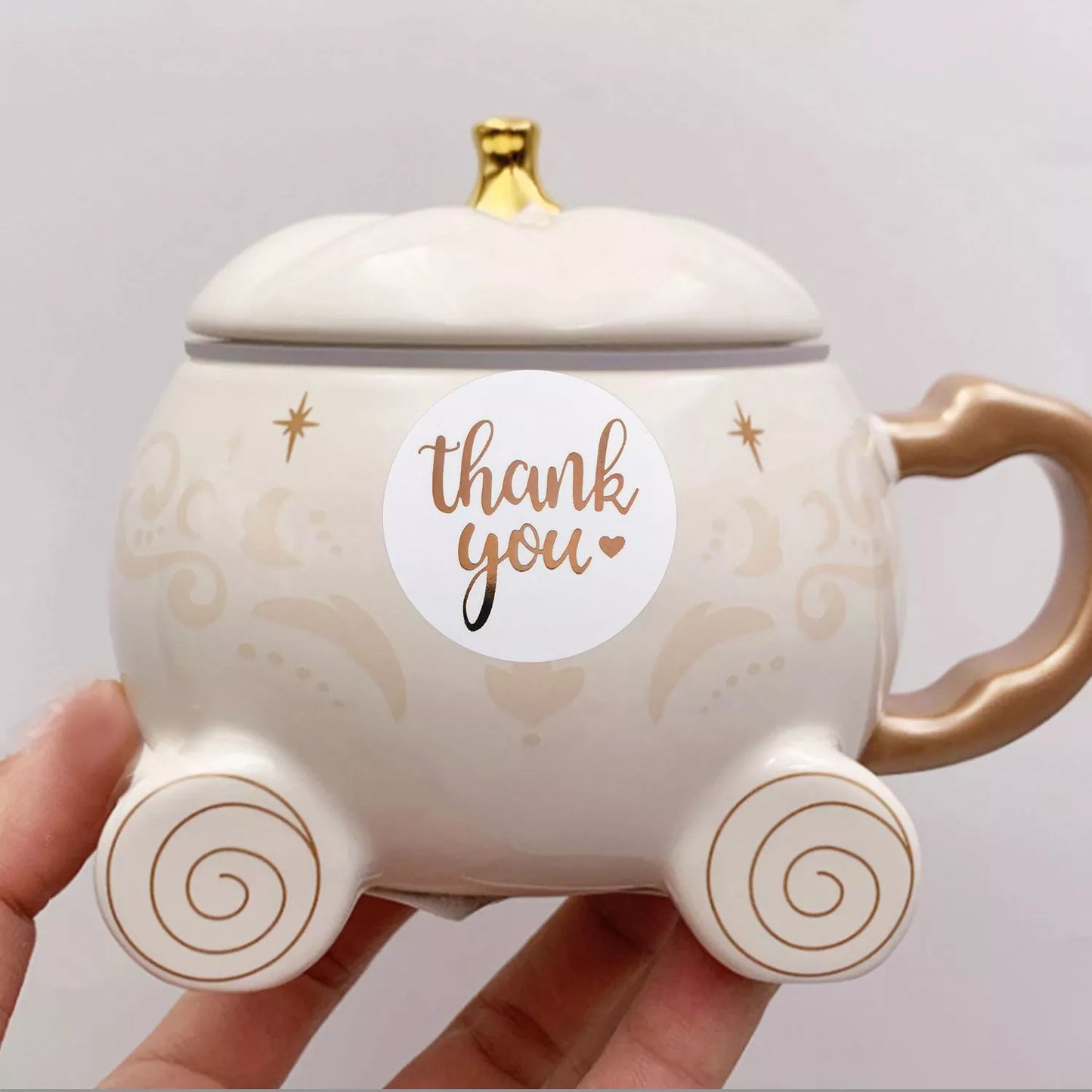 100-500pcs Rose Gold Foil Thank You Sticker For Small Business Gift Seal Labels Shipping Sticker for Decoration Envelope