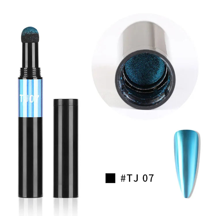 Nail Art Glitter Mirror Powder Air Cushion Magic Pen Effect Chrome Pigment For Decorations UV Gel Polish Dust Nail Decor