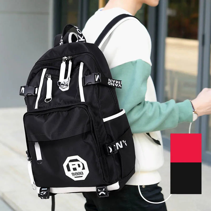 Teenage Boys Backpack High Middle School Students Bookbag Outdoor Daypack with USB Charge Port Big Student Laptop Backpack