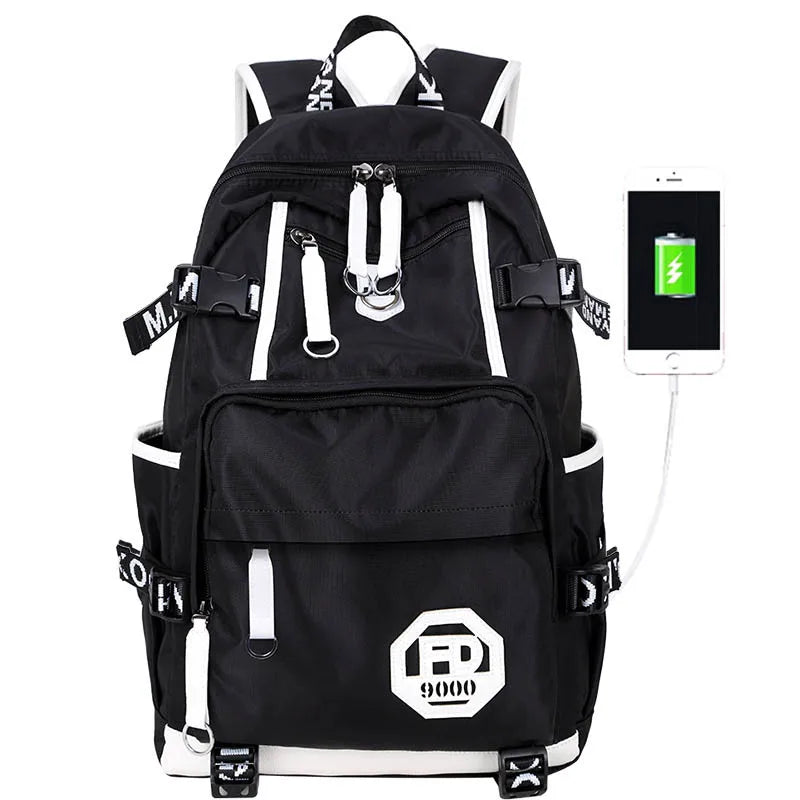 Teenage Boys Backpack High Middle School Students Bookbag Outdoor Daypack with USB Charge Port Big Student Laptop Backpack