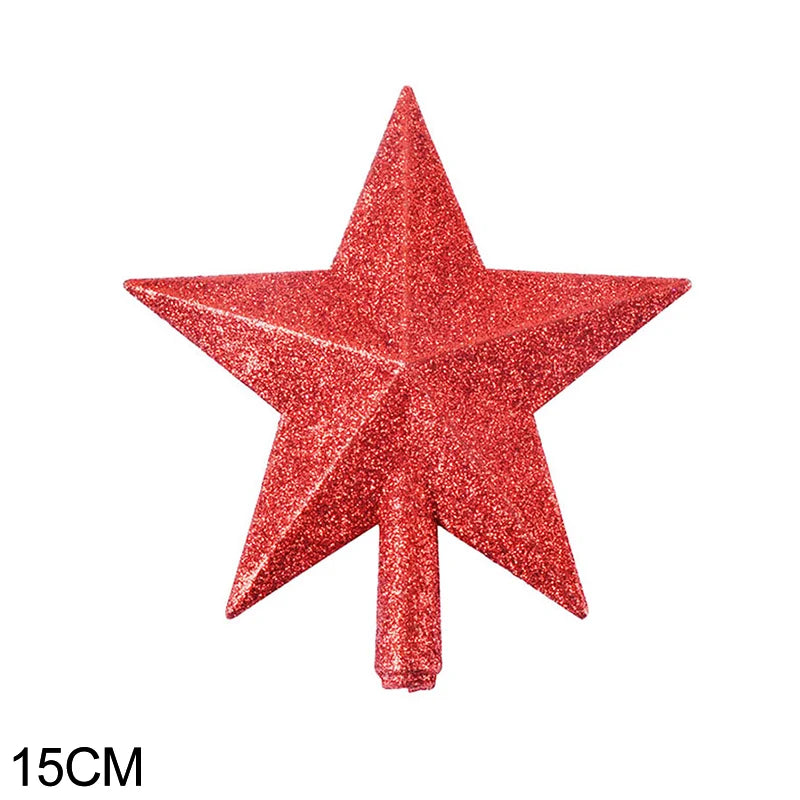 15/20cm Christmas Tree Top Star Merry Christmas Decorations for Home Shiny Gold Powder Five-pointed Star New Year's Ornament