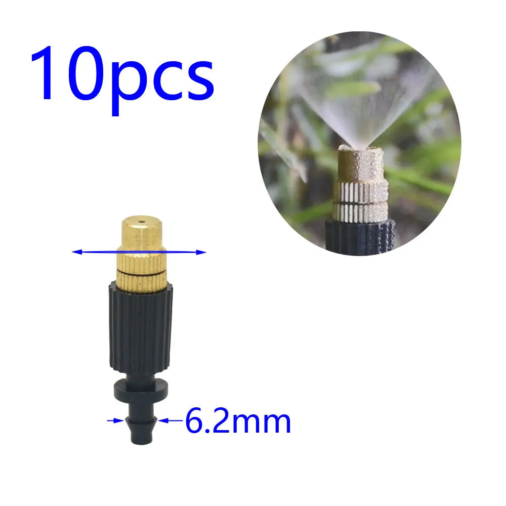 1/4Inch Nozzle Dripper Watering Sprayer Misting Atomizing Sprinkler Garden Irrigation System With Hose Tee Barb thread Connector