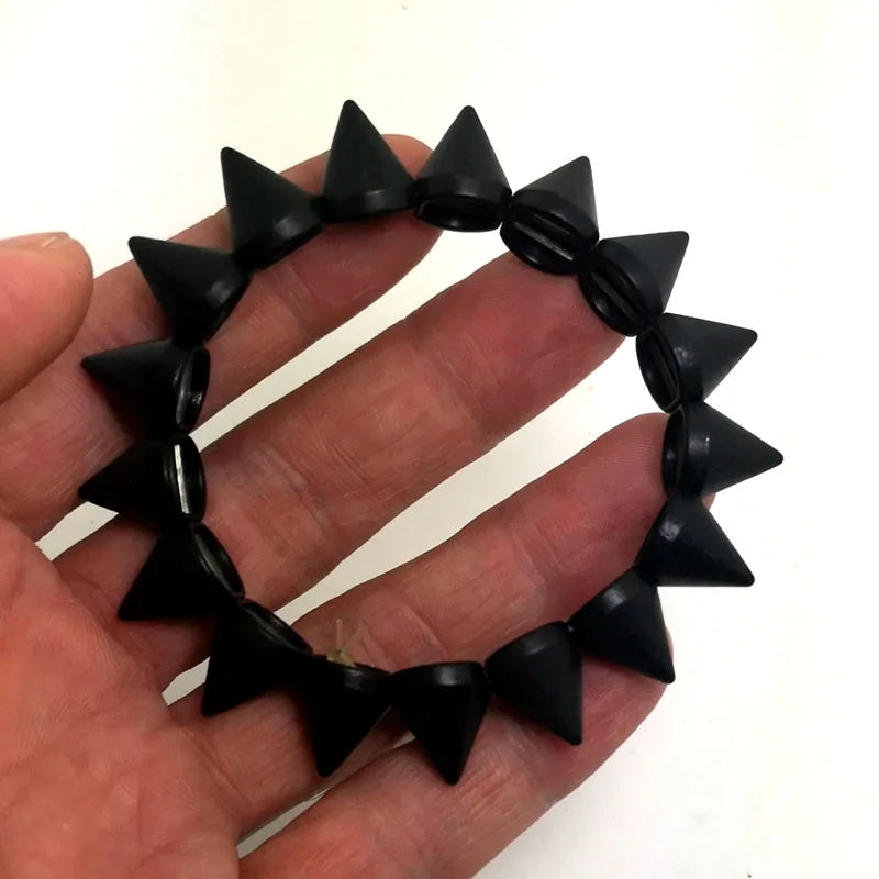 Spikes Elastic Bracelet Stretch Rivets Punk Style Bangle Bracelet Hip Hop Party Fashion Jewelry For Ladies Metal Alloy