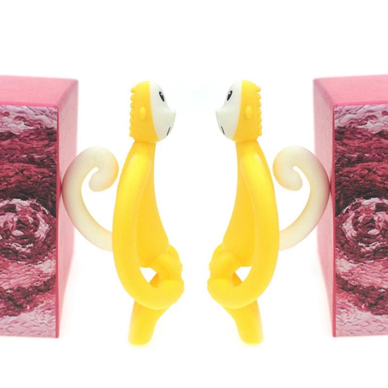 1pcs Baby Teether Soft Silicone Cute Funny Cartoon Monkey Toddler Molar Pain Relief Tool Kids Toy Food Grade