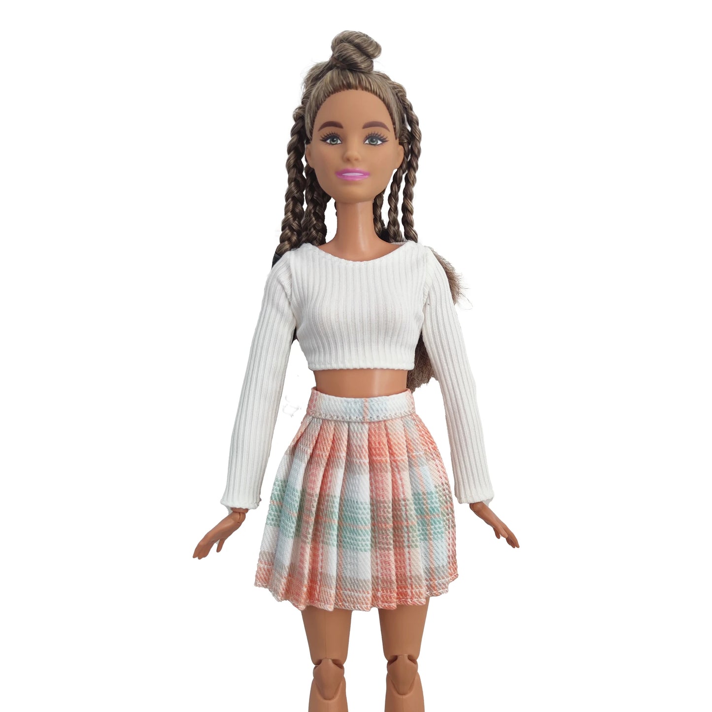 Doll Clothes Striped long sleeved short top pleated skirt denim shorts Daily Wear Accessories Clothes for Barbies doll