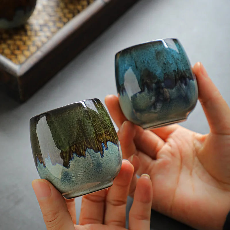 80ml Ceramic Cup Kiln Italian Espresso Coffee Cup Small Espresso Coffee Cup Living Room Coffee Table Tea Set Drinking Utensils