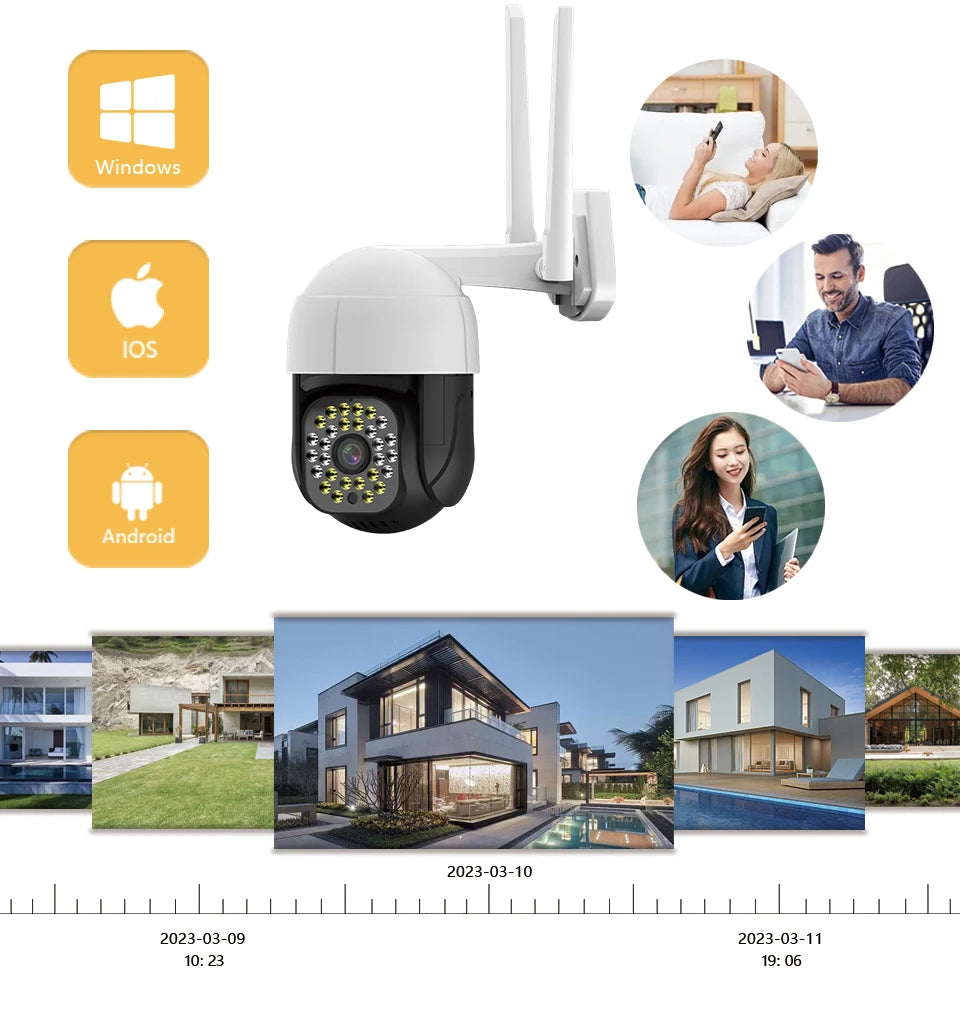 4K Auto tracking IP Camera Outdoor 5MP Night Vision Speed Dome CCTV Camera 8MP WIFI PTZ 1080P Home Security Video Surveillance