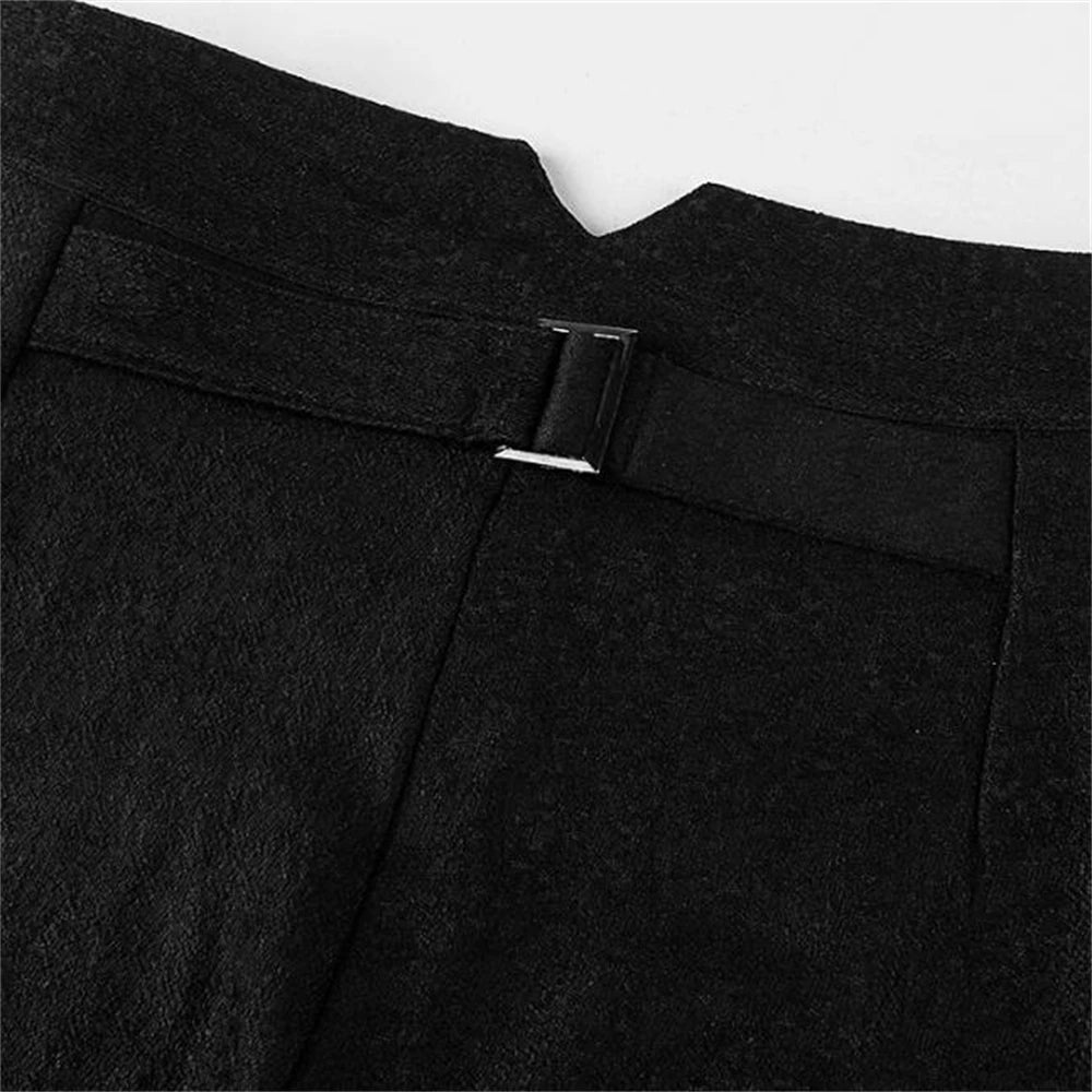 Men Steampunk Victorian Pants Historical High Waist Long men's Pants Retro Daily Button Casual Trousers Wedding Pants