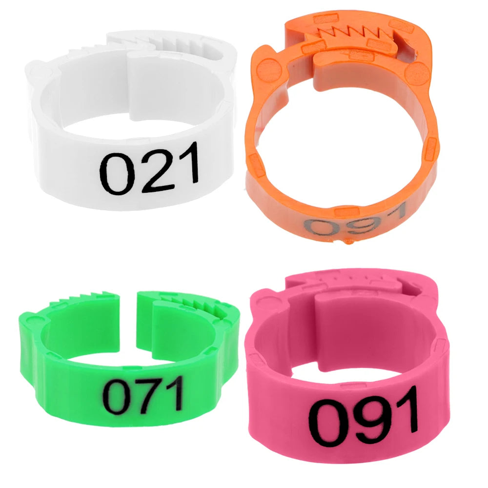 100Pcs/set Color Randomly Buckle Ring Foot Ring Leg Digital Label For Chicken Duck Pigeon Adjustable