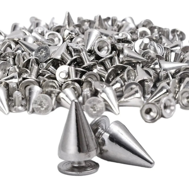 200/10Pcs Spiked Punk Rivets Multiple Sizes Screw Back Studs Punk Rock Bullet Rivets for Home DIY Sewing Clothing Leather Craft