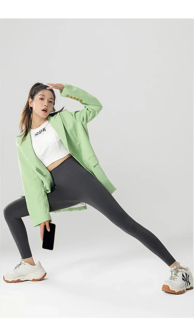 Women's Autumn Winter Thickened Alpaca Velvet Black Shark Leggings High Waist Slim Seamless Fleece Warm Leggings