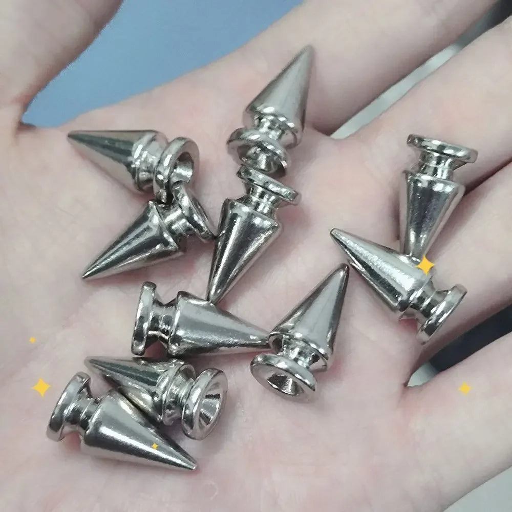 Multiple Sizes Cone Spikes Screwback Studs Rivets Metal Tree Spikes Studs Punk Style Clothing Accessories DIY Craft Decoration