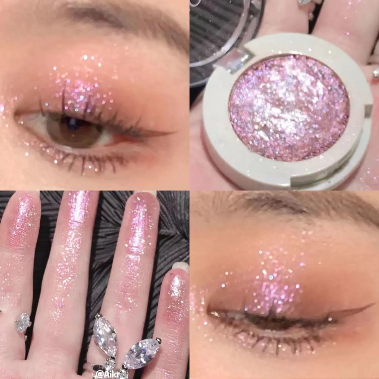 3 Colors Diamond Eyeshadow Palette Potato Texture Pearlescent Glitter Monochrome Highlighter Brighten Shiny Eyes Makeup Cosmetic
