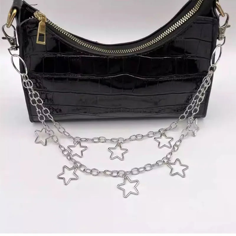 Hip Hop Trendy Car Jeans Pants Key Chain Ring For Women Men Hip Hop Multilayer Star Tassel Chain Pendant Chain For Bag