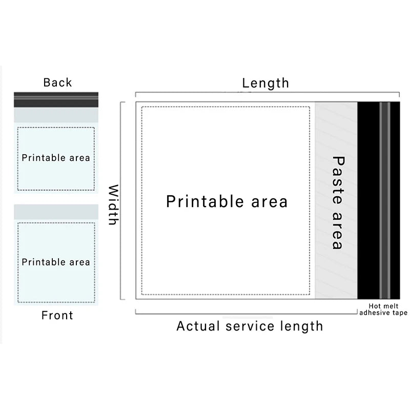 100PCS Custom Courier Bag Shipping Express Envelope Storage Mailing Bags Self Adhesive Seal Packaging Clothing Small Business