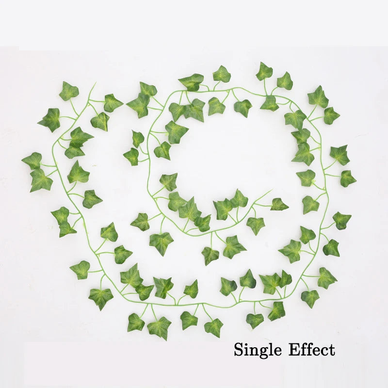 210cm Artificial Plants Green Ivy Fake Leaves Garland Plant Wall Hanging Vine Home Gardan Decoration Wedding Party Wreath Leaves