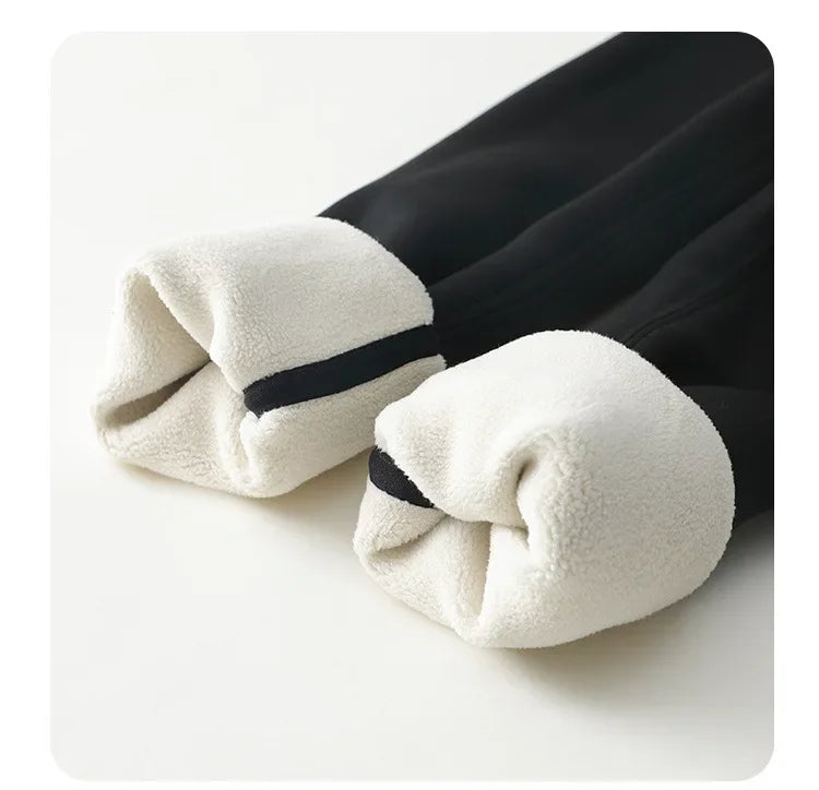 Women's Autumn Winter Thickened Alpaca Velvet Black Shark Leggings High Waist Slim Seamless Fleece Warm Leggings