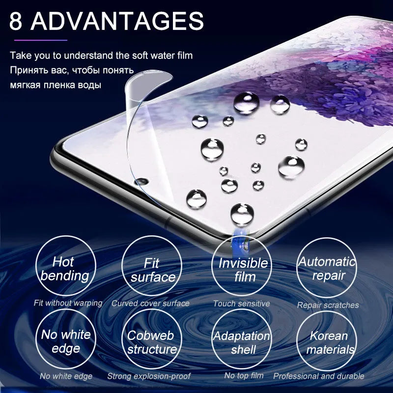 4Pcs Hydrogel Film For Samsung Galaxy S23 S20 S21 S22 Plus Ultra FE Note 20 9 10 Plus A52S A30 A53 A51 A50 A21S Screen Protector