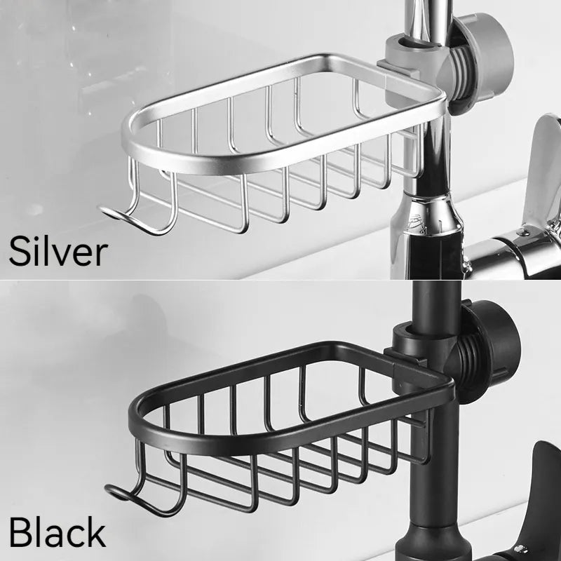 Kitchen Faucet Rack Perforation-Free Sink Rag Soap Storage Rack Main Material Space Aluminum