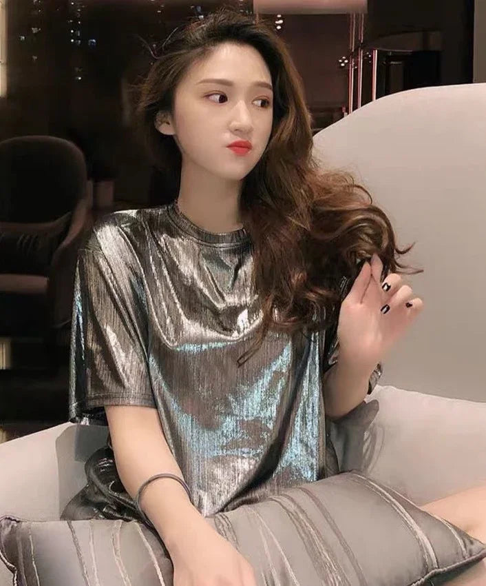 Summer Outfit Female Top Short Sleeve Women's T-shirt 2025 High Quality Y2k Fashion Korea Korean Style Popular Clothes Clothing