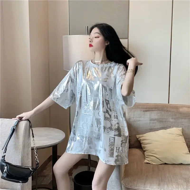 Summer Outfit Female Top Short Sleeve Women's T-shirt 2025 High Quality Y2k Fashion Korea Korean Style Popular Clothes Clothing