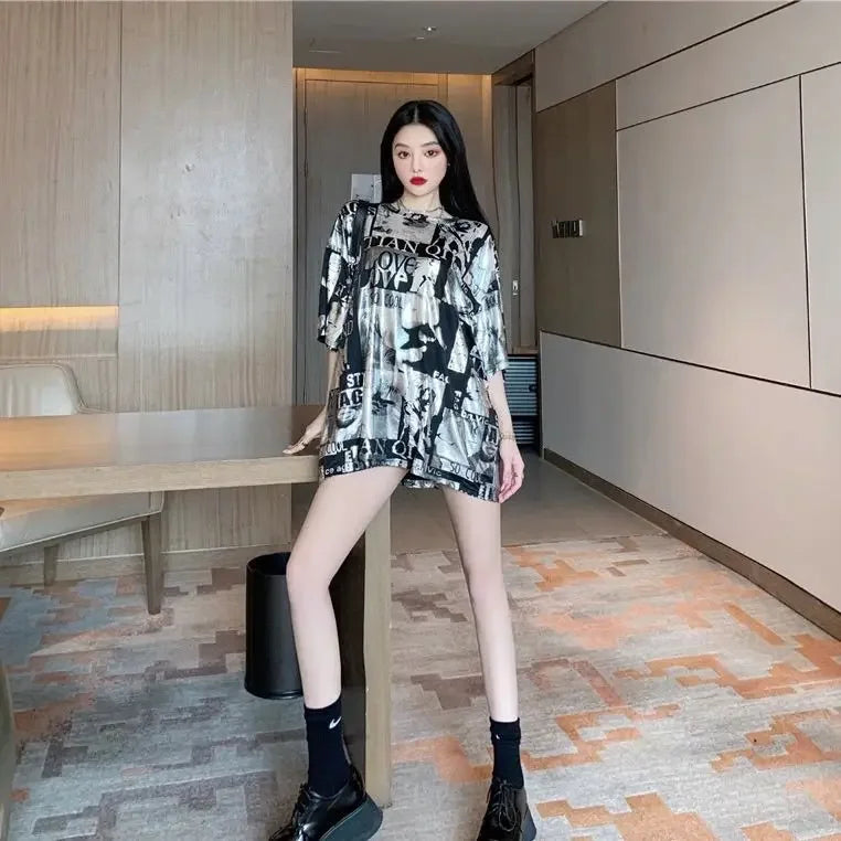 Summer Outfit Female Top Short Sleeve Women's T-shirt 2025 High Quality Y2k Fashion Korea Korean Style Popular Clothes Clothing