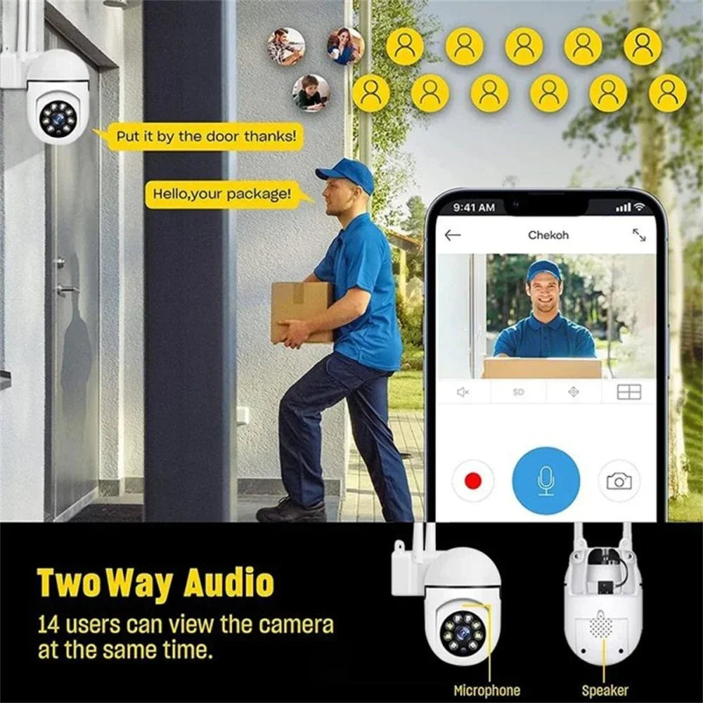 8MP Wifi IP Camera 8X Digital Zoom AI Human Tracking Surveillance Camera Two-Way Audio HD Night Color Home Security Monitor CCTV