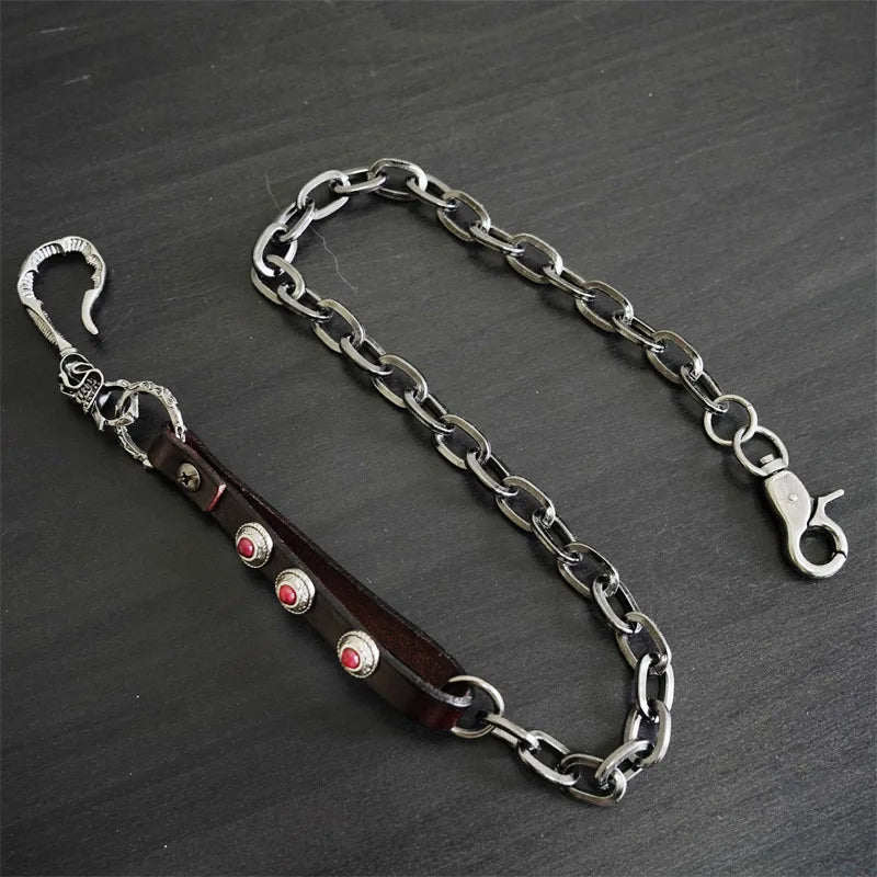 Hip Hop Punk Leather Skull Metal Casual Wild Pants Chain Wallet Chain Key Chain Men's Waist Chain