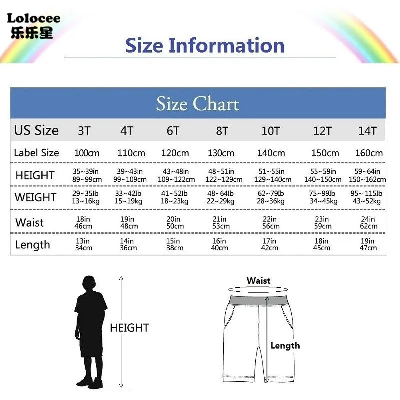 Kids Boys Astronaut Print Shorts 2023 Summer Pocket Design Children Casual Sport Short Pants For Teen Boy 3-14 Years Clothes
