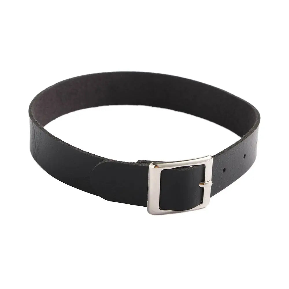 Fashion Gothic Punk Collar Necklace PU Leather Choker Necklace Buckle Collar