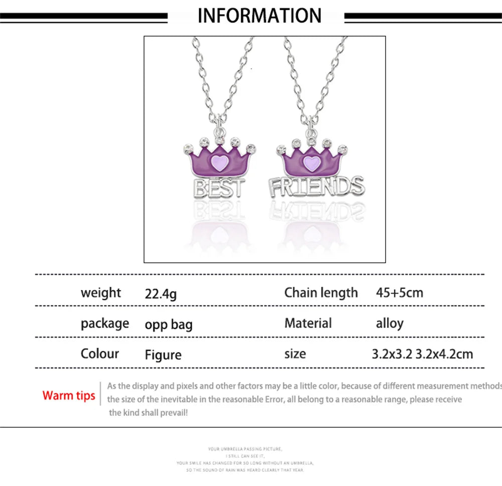 Hot Sale Couple Necklace 2 Piece Set Best Friend Necklace Choker Bff Alloy Pendant Necklace Men And Women Jewelry Gifts