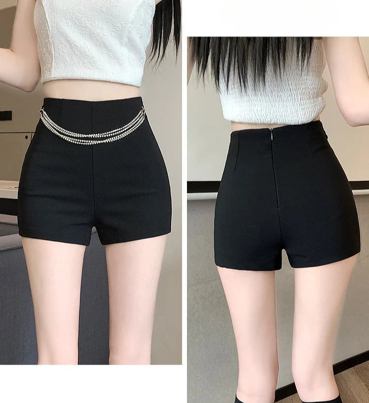 Black Tight Female Short Pants Summer Casual Elasticty 2000s Clothes Y2k Fashion Clothing New In Sexy Women's High Waist Shorts