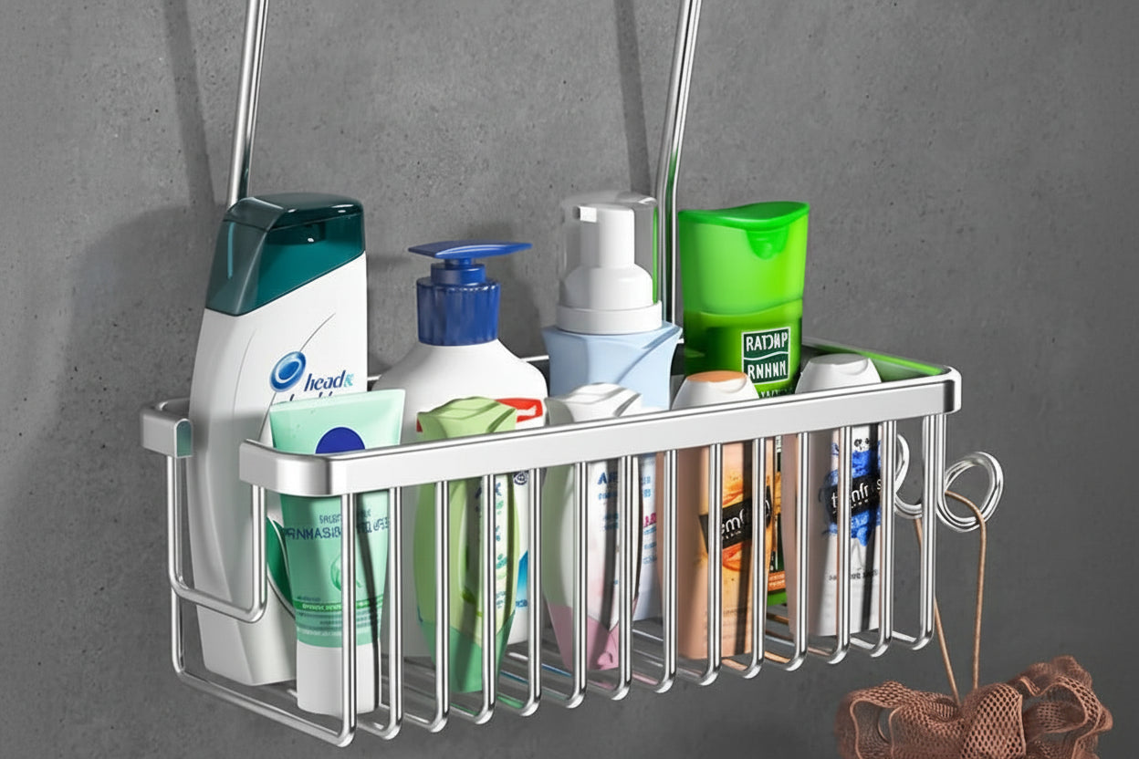 Shower Caddy Organizer Hanging Bathroom Storage Rack Over the Shower Wall Shelf for Shampoo Conditioner and Bathroom Accessories