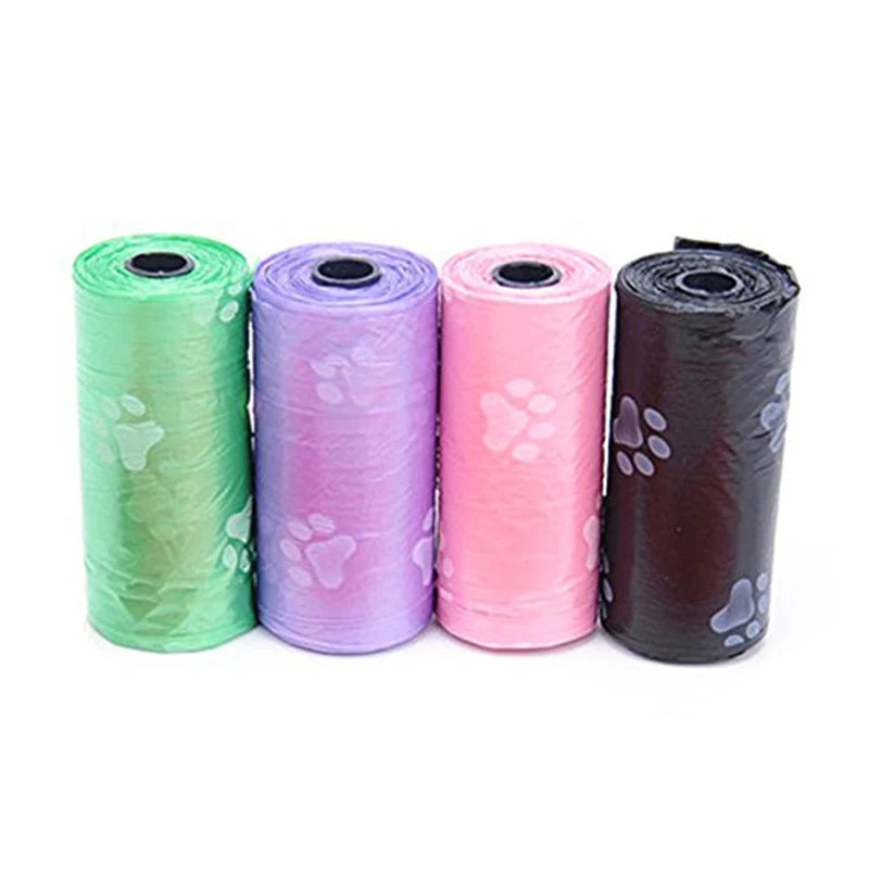10 Rolls Paw Printing Dog Poop Bag 15 Bags/ Roll Large Cat Waste Bags Doggie Outdoor Home Clean Refill Garbage Bag
