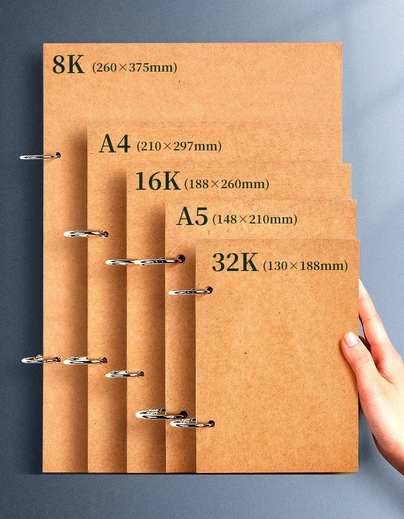 Professional Sketchbook A4 A5 16K 32K 8K Thick loose-leaf Sketch Paper Notebook Art School Supplies Pencil Drawing Stationery