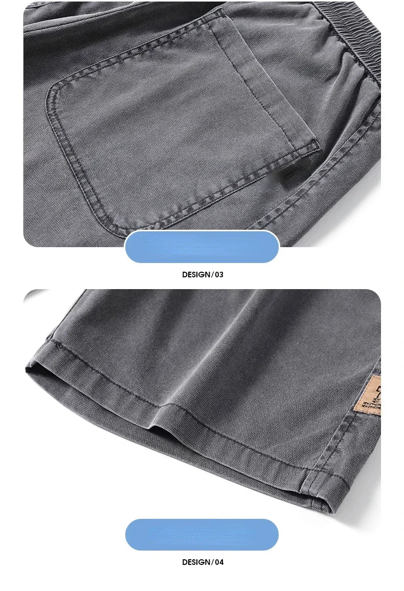 Soft Cosy Lyocell Thin Men's Denim Shorts Summer Clothes Loose Pants Drawstring Elastic Waist Korea Casual Short Plus Size M-5XL