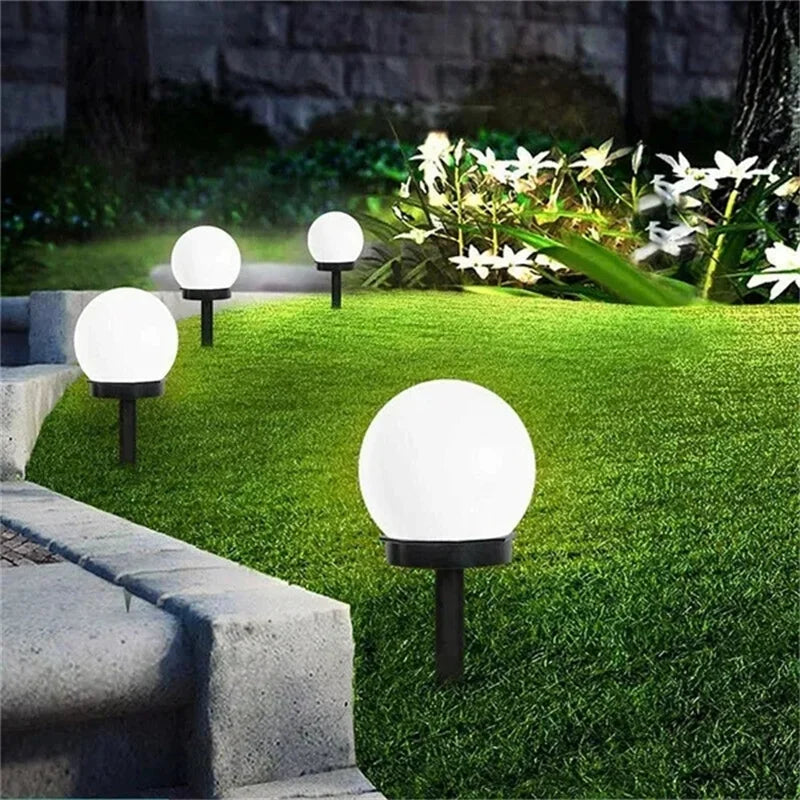 Outdoor LED Solar Round Ball Light Garden Yard Patio Ground Lawn Solar Lamp IP65 Waterproof Party Holiday Garden Home Decoration