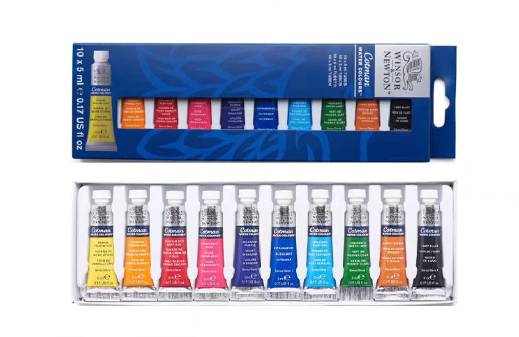 Winsor & Newton Cotman Watercolor Paint Set 10/20 Colors 5ml (0.17-oz) Aluminum Tubes Beginners Aquarela Painting Art Supplies